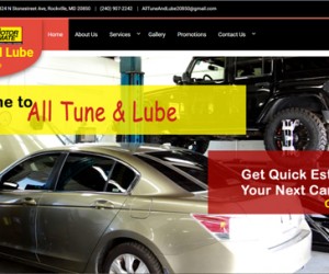 AlltuneandLubeRockville.com -
Implemented Elements:
WordPress, custom html, custom JavaScript & php, custom cascading style sheets AlltuneandLubeRockville.com