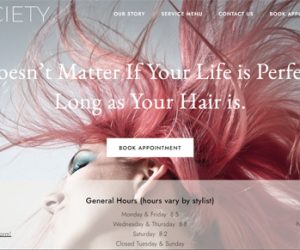 HairSocietySK.com -
Implemented Elements:
WordPress, custom html, custom JavaScript & php, custom cascading style sheets, Booking implementation, custom service menu, dynamic forms HairSocietySK.com
